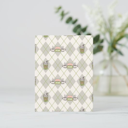 FRIENDS™ | Central Perk Argyle Pattern Briefkaart (Staand voorkant)