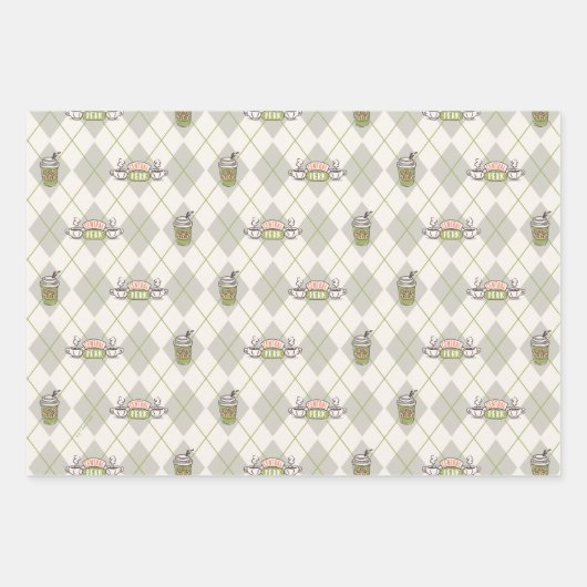 FRIENDS™ | Central Perk Argyle Pattern Inpakpapier Vel (Voorkant 2)