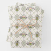 FRIENDS™ | Central Perk Argyle Pattern Inpakpapier Vel (In situ)