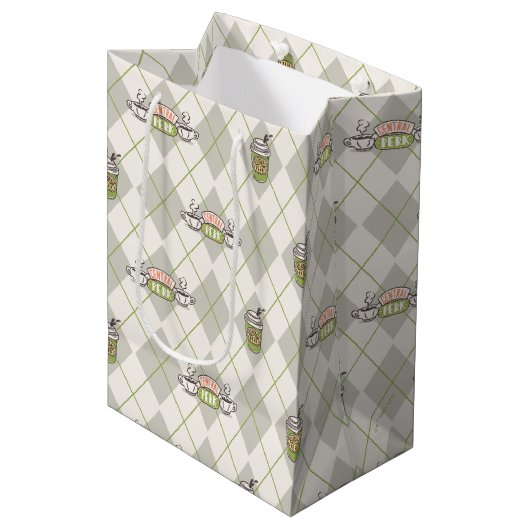 FRIENDS™ | Central Perk Argyle Pattern Medium Cadeauzakje (Voorkant Gekanteld)