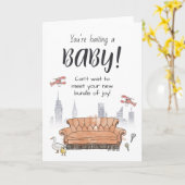 FRIENDS™ | Central Perk Baby shower Kaart (Gele Bloem)