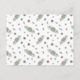 FRIENDS™ Central Perk Coffee Watercolor Patroon Uitnodiging Briefkaart