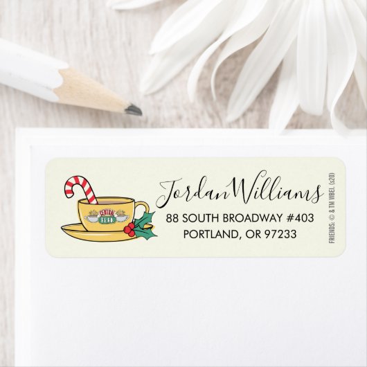 FRIENDS™ | Central Perk Holiday Mok Adres Etiket (Insitu)