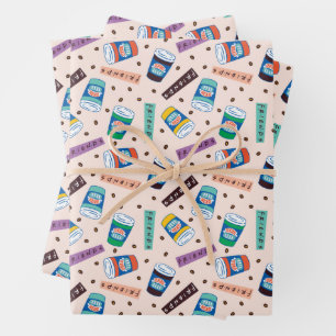 FRIENDS™ Central Perk Levendig Koffiepatroon Inpakpapier Vel