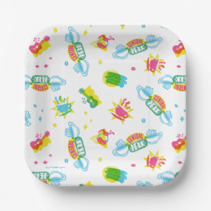FRIENDS™ Central Perk Neon Patroon Papieren Bordje