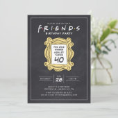 FRIENDS™ | Chalkboard 40th Birthday Invitation Kaart (Staand voorkant)