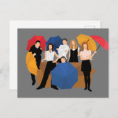 FRIENDS™ Character Silhouette Uitnodiging Briefkaart (Voorkant / Achterkant)