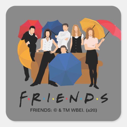 FRIENDS™ Character Silhouette Vierkante Sticker (Voorkant)