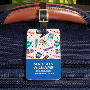 FRIENDS™   Coffee-patroonpatroon met wieltjes Bagagelabel