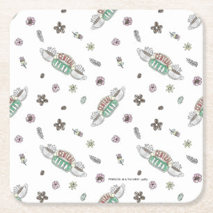 FRIENDS™ Coffee-Waterverf voor centrale perk Vierkante Kartonnen Onderzetter