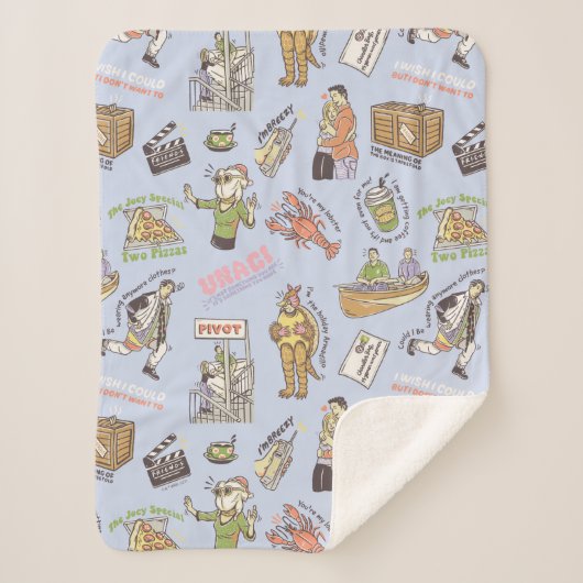 FRIENDS™ Colorful Cartoon Pattern Sherpa Deken (Voorkant)
