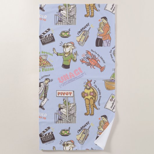 FRIENDS™ Colorful Cartoon Pattern Strandlaken (Voorkant)