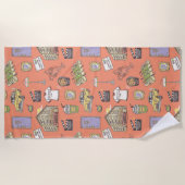 FRIENDS™ Colorful Icons Pattern Strandlaken (Voorkant)