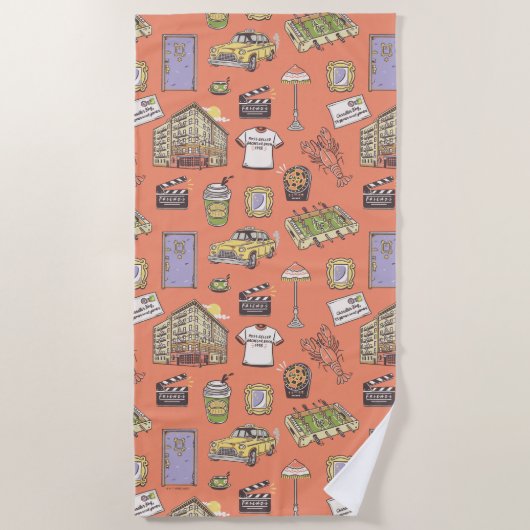 FRIENDS™ Colorful Icons Pattern Strandlaken (Voorkant)