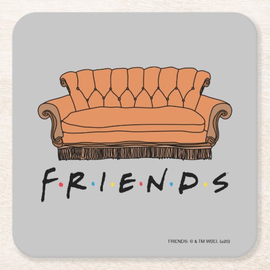 FRIENDS™ Couch Vierkante Kartonnen Onderzetter (Voorkant)