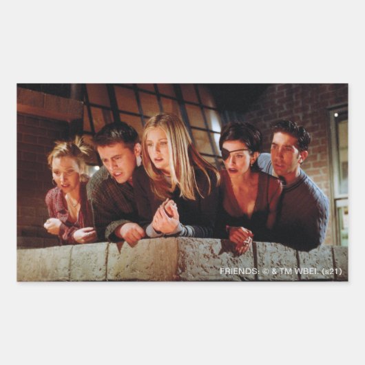 FRIENDS™ | De groep op het balkon Rechthoekige Sticker (Voorkant)