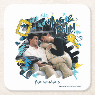 FRIENDS™ De Oude Knuffel & Rol Vierkante Kartonnen Onderzetter