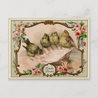 Friends Forever Bird Reproduction Vintage Carte po