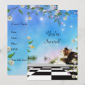 Friends Forever Cat en Butterfly Zelfs Uitnodiging (Voorkant / Achterkant)