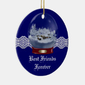 Friends Forever Heart kerstversiering Keramisch Ornament (Rechts)