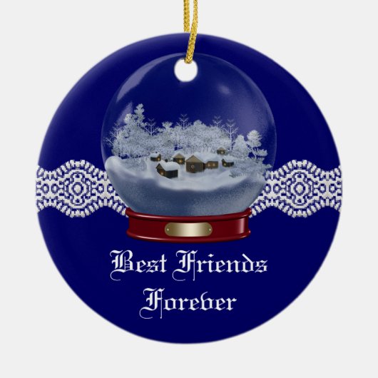 Friends Forever Heart kerstversiering Keramisch Ornament (Voorkant)