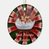 Friends Forever Heart kerstversiering Keramisch Ornament (Links)
