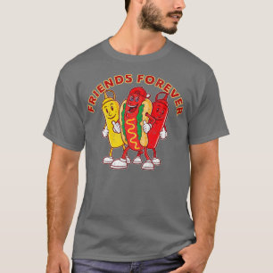 Friends Forever Hot Dog Ketchup Mustard Funny T-shirt