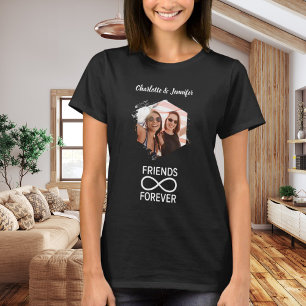 Friends forever infinity foto namen zwart t-shirt