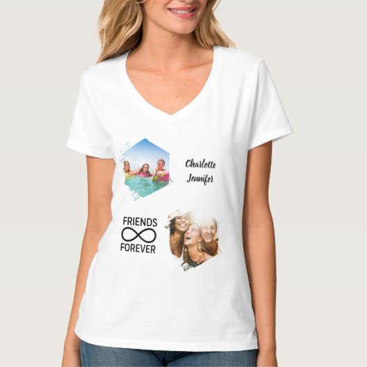 Friends forever infinity photo names t-shirt (Voorkant)