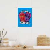 Friends Forever - Pindakaas en Jelly Kawaii Poster (Keuken)