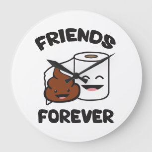 Friends Forever - Poop and Toilet Paper Roll Grote Klok