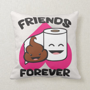 Friends Forever - Poop and Toilet Paper Roll Kussen