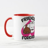 Friends Forever - Poop and Toilet Paper Roll Mok (Links)