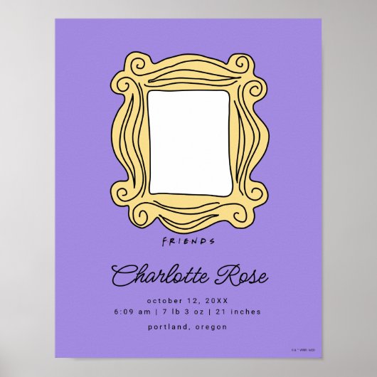 FRIENDS™ Fotolijstje | Gegevens over geboorte nieu Poster (Voorkant)