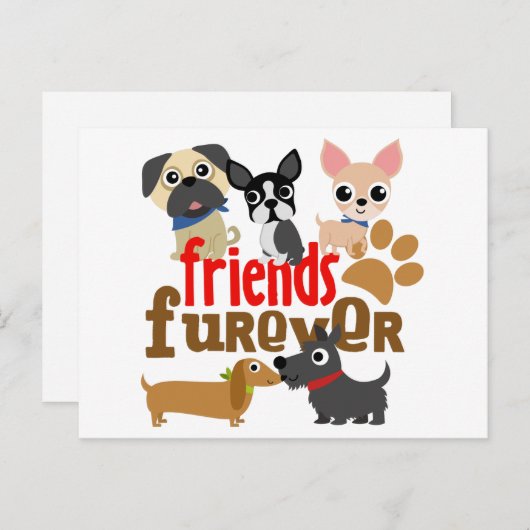 Friends Furever Dogs Puppies Briefkaart (Voorkant / Achterkant)