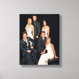 FRIENDS™   Groep in zwart-wit formeel pak Canvas Afdruk