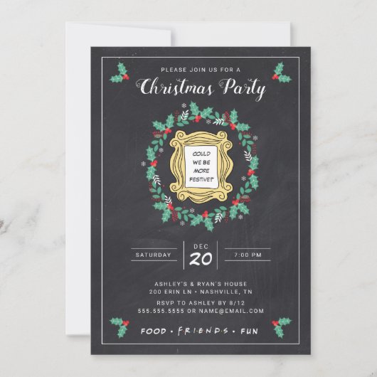 FRIENDS™ | Invitation de fête de Noël sur tableau  (Devant)