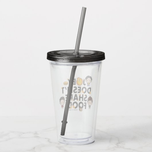 FRIENDS™ | Joey deelt geen voedselchibi Acryl Drinkbeker (Achterkant)