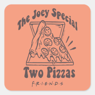 FRIENDS™ Joey Pizza Quote Vierkante Sticker