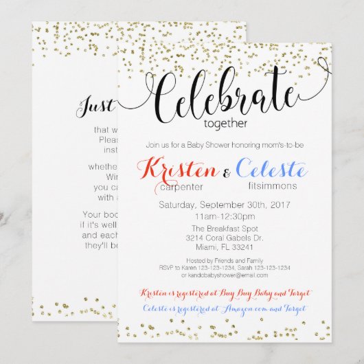 Friends Joint Baby shower Invitation Book Kaart (Voorkant / Achterkant)