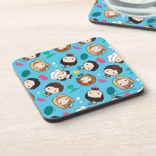 FRIENDS™ | Karakter Chibi Pattern Bier Onderzetter (Linkerzijde)