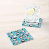 FRIENDS™ | Karakter Chibi Pattern Vierkante Kartonnen Onderzetter (Insitu)