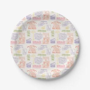 FRIENDS™ Kleurrijke Citaten Patroon Papieren Bordje