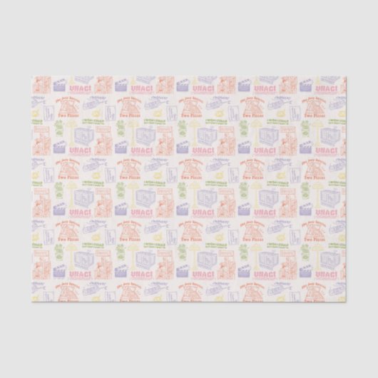 FRIENDS™ Kleurrijke Citaten Patroon Tissuepapier (Voorkant)