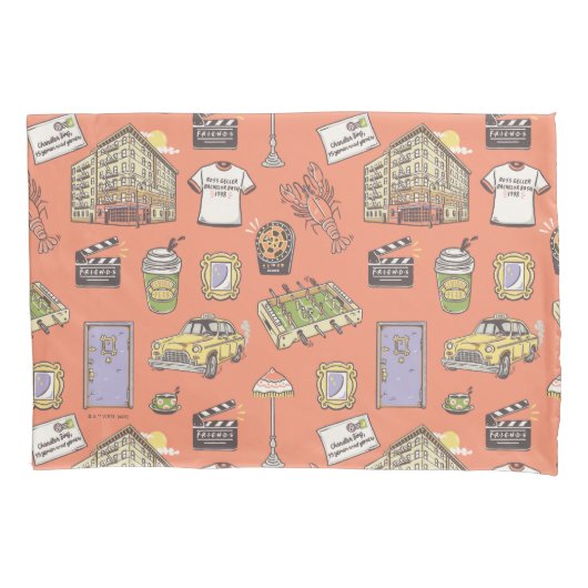 FRIENDS™ Kleurrijke Iconen Patroon Kussensloop (Voorkant)