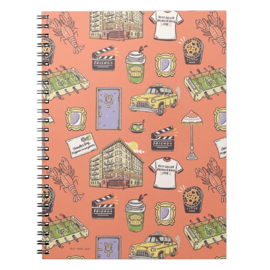 FRIENDS™ Kleurrijke Iconen Patroon Notitieboek (Voorkant)