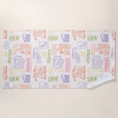 FRIENDS™ Kleurrijke Quotes Patroon Strandlaken (Voorkant)