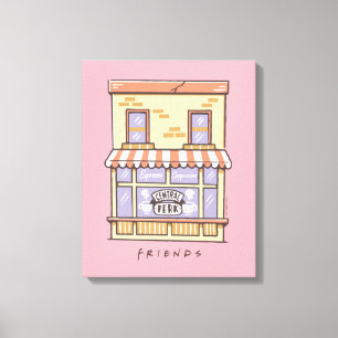 FRIENDS™   Koffiewinkel voor Cartoon in centrale p Canvas Afdruk