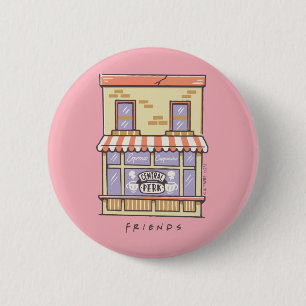 FRIENDS™   Koffiewinkel voor Cartoon in centrale p Ronde Button 5,7 Cm
