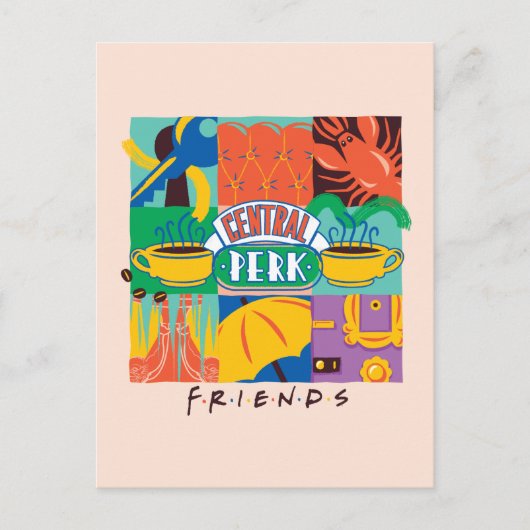 FRIENDS™ | Levendige beelden met centrale perk Briefkaart (Voorkant)